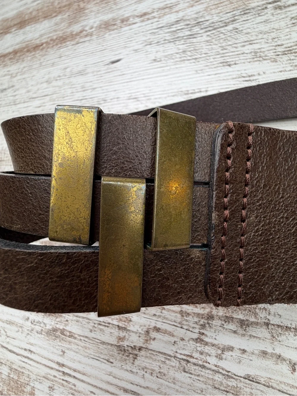RARE Armani Jeans Brown Leather Belt sz 102 GUC Vintage possibly appx 32